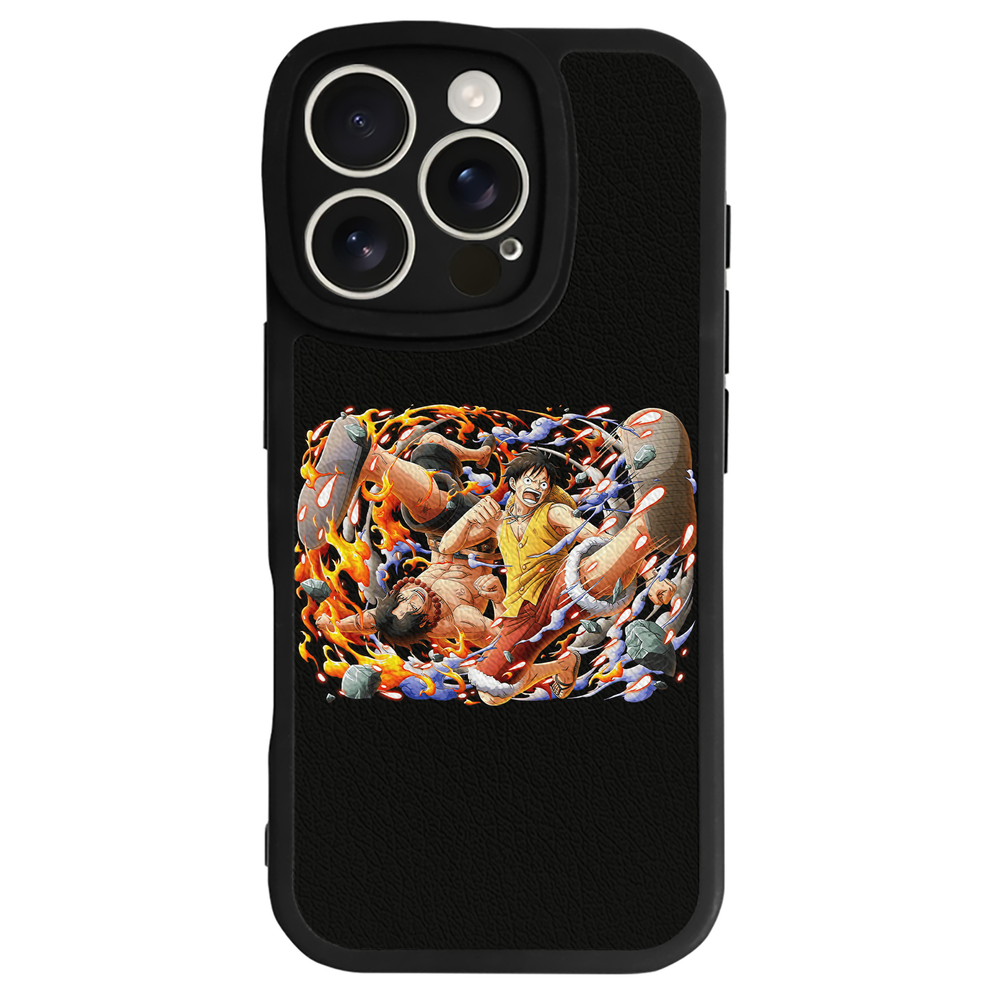 （画像用） ワンピース モンキー・D・ルフィ ONE PIECE Monkey D. Luffy 【iPhone 16シリーズ対応】シリコンスマホケース（レザー調） 材質：シリコン